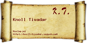 Knoll Tivadar névjegykártya